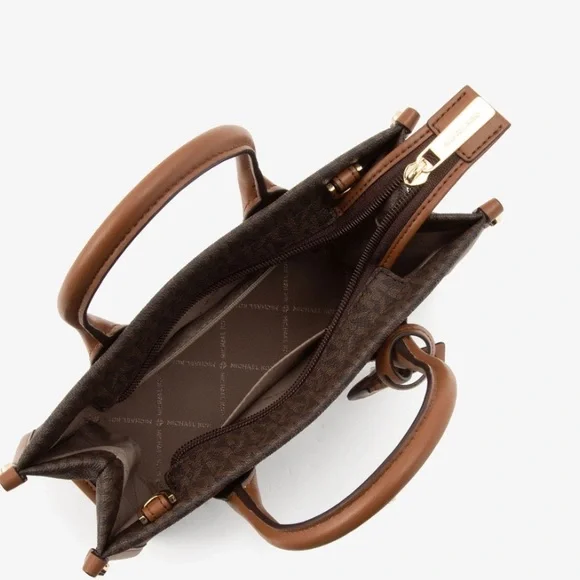 🔥Offer of the day!Michael Kors Mirella Small Crossbody Tote Bag Brown Signature - Picture 4 of 13